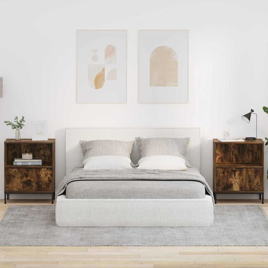 883485_1.jpg vidaXL Nočný stolík 2 pcs Tmavý dub 49 x 36 x 61 cm Kompozitné drevo – Obrázok 1