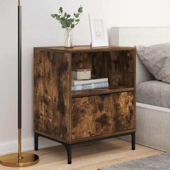 vidaXL Nočný stolík 2 pcs Tmavý dub 49 x 36 x 61 cm Kompozitné drevo – Obrázok 12