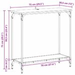 vidaXL Konzolový stôl Čierny dub 75 x 30.5 x 75 cm Kompozitné drevo – Obrázok 9