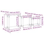 vidaXL Nesting kávový stôl 3 pcs Staré drevo 50.5 x 35 x 53 cm – Obrázok 10