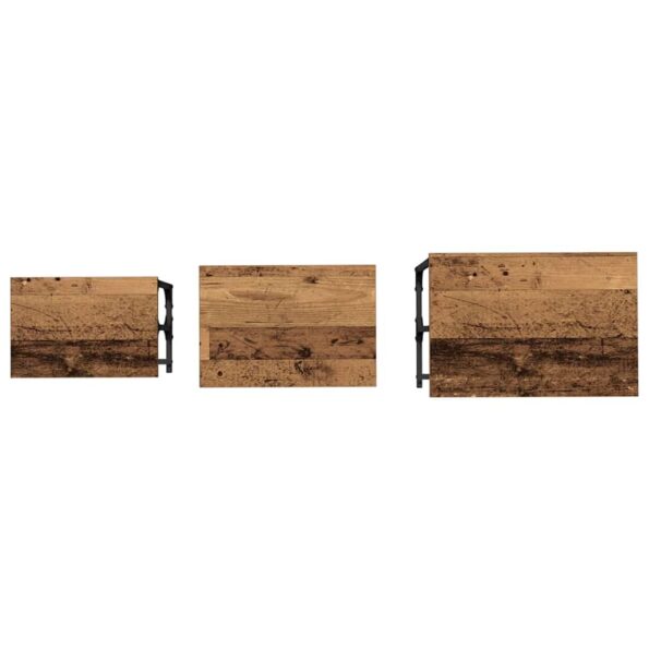 vidaXL Nesting kávový stôl 3 pcs Staré drevo 50.5 x 35 x 53 cm – Obrázok 7