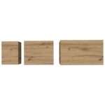 vidaXL Nesting kávový stôl 3 pcs dub artisan 60 x 35 x 56 cm – Obrázok 7