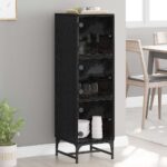 vidaXL Highboard Čierny dub 35 x 37 x 117 cm Kompozitné drevo
