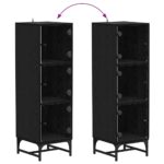 vidaXL Highboard Čierny dub 35 x 37 x 117 cm Kompozitné drevo – Obrázok 11