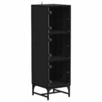 vidaXL Highboard Čierny dub 35 x 37 x 117 cm Kompozitné drevo – Obrázok 2