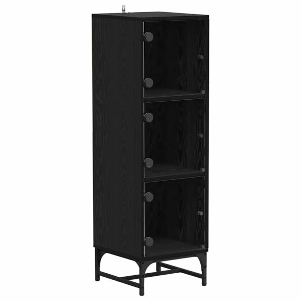 vidaXL Highboard Čierny dub 35 x 37 x 117 cm Kompozitné drevo – Obrázok 2