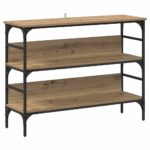 vidaXL Konzolový stôl dub artisan 100 x 32 x 75 cm Kompozitné drevo – Obrázok 2