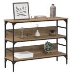 vidaXL Konzolový stôl dub artisan 100 x 32 x 75 cm Kompozitné drevo – Obrázok 3