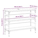vidaXL Konzolový stôl dub artisan 100 x 32 x 75 cm Kompozitné drevo – Obrázok 9