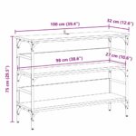 vidaXL Konzolový stôl Čierny dub 100 x 32 x 75 cm Kompozitné drevo – Obrázok 9