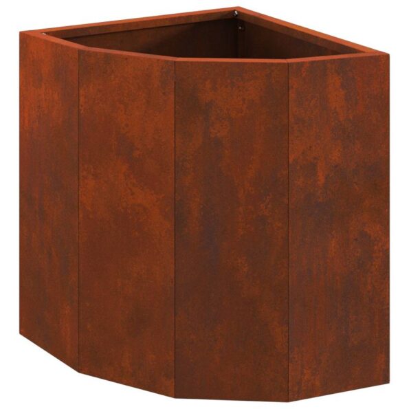 vidaXL Rohová kvetináč Hrdzavý 30 x 30 x 35 cm – Obrázok 4