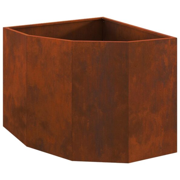 vidaXL Rohová kvetináč Hrdzavý 60 x 60 x 50 cm – Obrázok 4