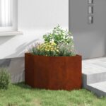 vidaXL Rohová kvetináč Hrdzavý 60 x 60 x 50 cm – Obrázok 6