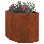 vidaXL Rohová kvetináč Hrdzavý 45 x 45 x 50 cm – Obrázok 5