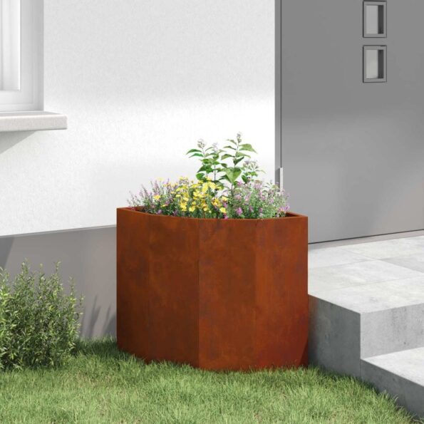 vidaXL Rohová kvetináč Hrdzavý 45 x 45 x 50 cm – Obrázok 6