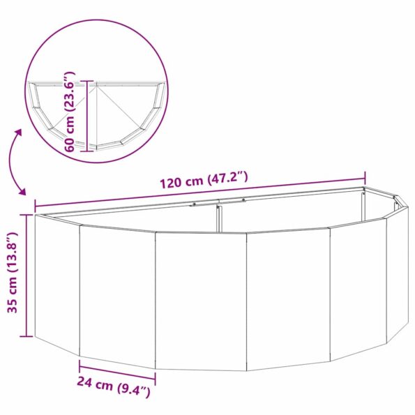 vidaXL Hrantík Strieborná 120 x 60 x 35 cm Nerezová oceľ – Obrázok 12