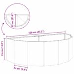 vidaXL Hrantík Strieborná 120 x 60 x 35 cm Pozinkovaná oceľ – Obrázok 12