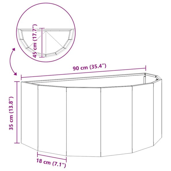 vidaXL Hrantík Antracit 90 x 45 x 35 cm Oceľ – Obrázok 12