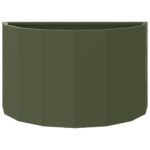 vidaXL Hrantík Olivová zelená 60 x 30 x 35 cm Oceľ – Obrázok 5
