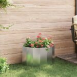 vidaXL Hrantík Strieborná 60 x 30 x 35 cm Nerezová oceľ – Obrázok 4