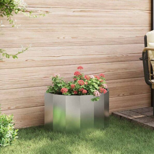 vidaXL Hrantík Strieborná 60 x 30 x 35 cm Nerezová oceľ – Obrázok 4