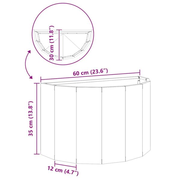 vidaXL Hrantík Strieborná 60 x 30 x 35 cm Pozinkovaná oceľ – Obrázok 12