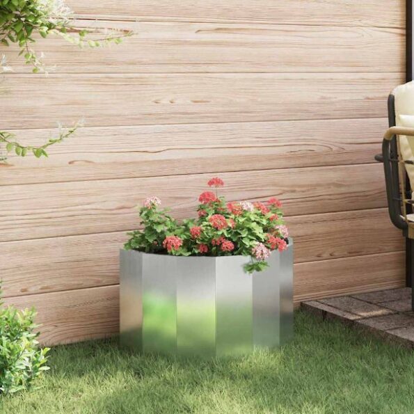 vidaXL Hrantík Strieborná 60 x 30 x 35 cm Pozinkovaná oceľ – Obrázok 4