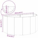 vidaXL Hrantík Biela 120 x 60 x 50 cm Oceľ – Obrázok 12