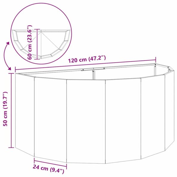 vidaXL Hrantík Strieborná 120 x 60 x 50 cm Nerezová oceľ – Obrázok 12