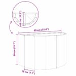 vidaXL Hrantík Biela 90 x 45 x 50 cm Oceľ – Obrázok 12