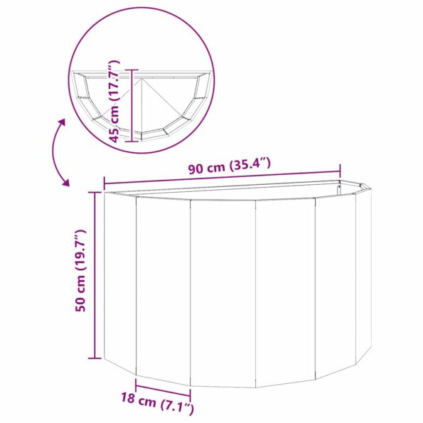vidaXL Hrantík Strieborná 90 x 45 x 50 cm Pozinkovaná oceľ – Obrázok 12