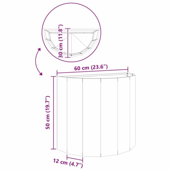 vidaXL Hrantík Strieborná 60 x 30 x 50 cm Nerezová oceľ – Obrázok 12