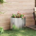 vidaXL Hrantík Strieborná 60 x 30 x 50 cm Nerezová oceľ – Obrázok 4