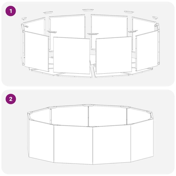 vidaXL Hrantík Čierna 120 x 120 x 35 cm Oceľ – Obrázok 8