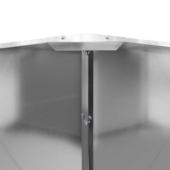 vidaXL Hrantík Strieborná 120 x 120 x 35 cm Pozinkovaná oceľ – Obrázok 7