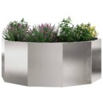 vidaXL Hrantík Strieborná 90 x 90 x 35 cm Nerezová oceľ – Obrázok 3