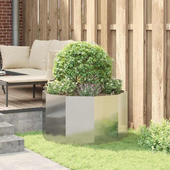 vidaXL Hrantík Strieborná 90 x 90 x 50 cm Nerezová oceľ – Obrázok 4