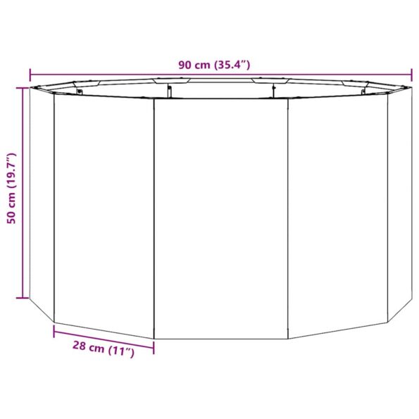 vidaXL Hrantík Hrdzavý 90 x 90 x 50 cm – Obrázok 9