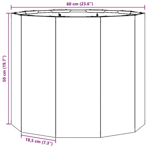 vidaXL Hrantík Strieborná 60 x 60 x 50 cm Pozinkovaná oceľ – Obrázok 10