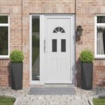 vidaXL Hrantík 2 pcs Čierna 30 x 30 x 75 cm Oceľ