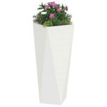 vidaXL Hrantík Biela 30 x 30 x 75 cm Oceľ – Obrázok 3