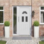 vidaXL Hrantík 2 pcs Biela 30 x 30 x 75 cm Oceľ