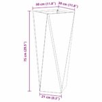 vidaXL Hrantík 2 pcs Biela 30 x 30 x 75 cm Oceľ – Obrázok 11