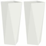 vidaXL Hrantík 2 pcs Biela 30 x 30 x 75 cm Oceľ – Obrázok 2