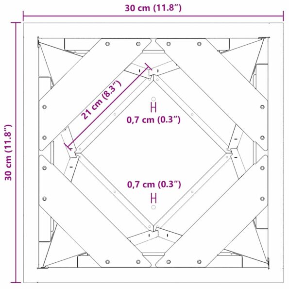 vidaXL Hrantík 2 pcs Antracit 30 x 30 x 75 cm Oceľ – Obrázok 12