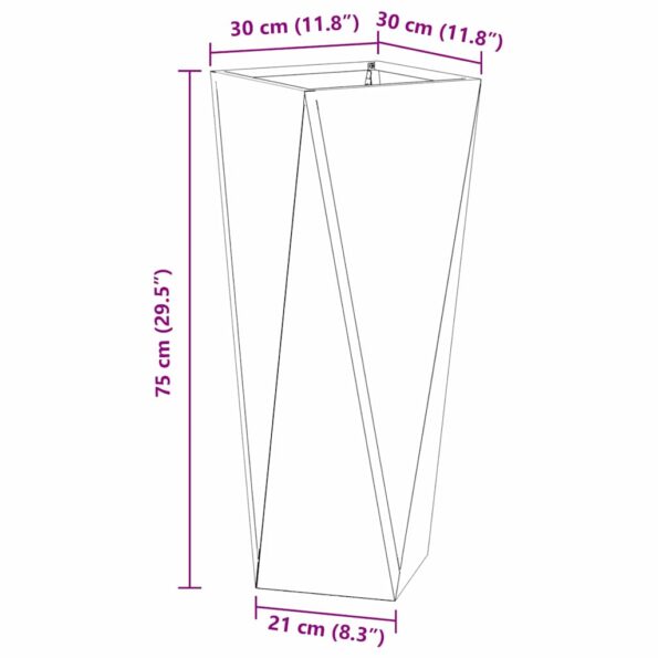 vidaXL Hrantík Strieborná 30 x 30 x 75 cm Pozinkovaná oceľ – Obrázok 10
