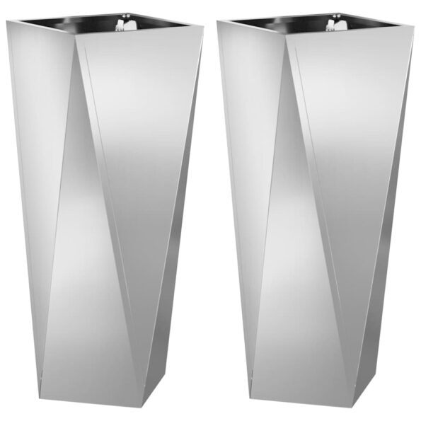 vidaXL Hrantík 2 pcs Strieborná 30 x 30 x 75 cm Pozinkovaná oceľ – Obrázok 2