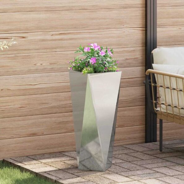 vidaXL Hrantík 2 pcs Strieborná 30 x 30 x 75 cm Pozinkovaná oceľ – Obrázok 4