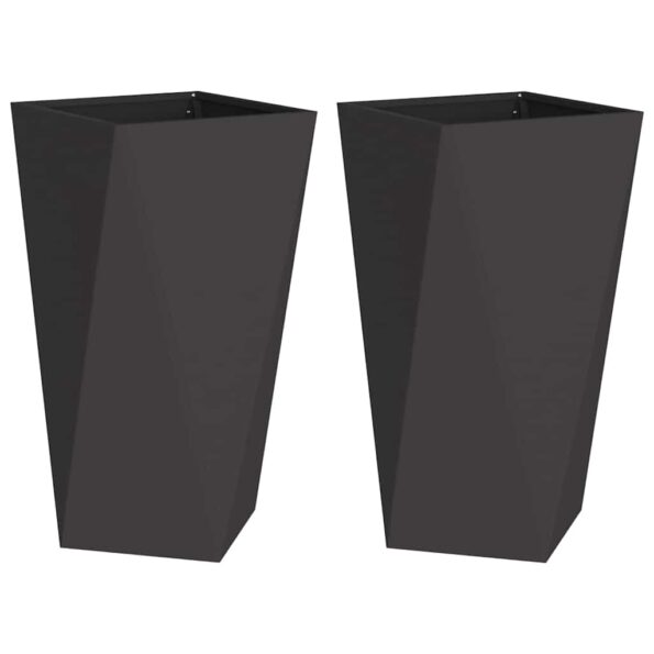 vidaXL Hrantík 2 pcs Čierna 40 x 40 x 75 cm Oceľ – Obrázok 2