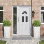 vidaXL Hrantík 2 pcs Biela 40 x 40 x 75 cm Oceľ